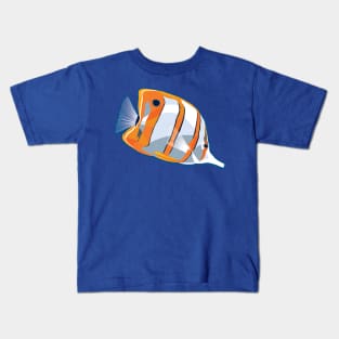 Copperbanded Butterflyfish illustration Kids T-Shirt